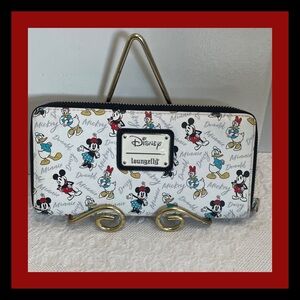 Loungefly Disney Characters  Print Wallet - White and Multicolor